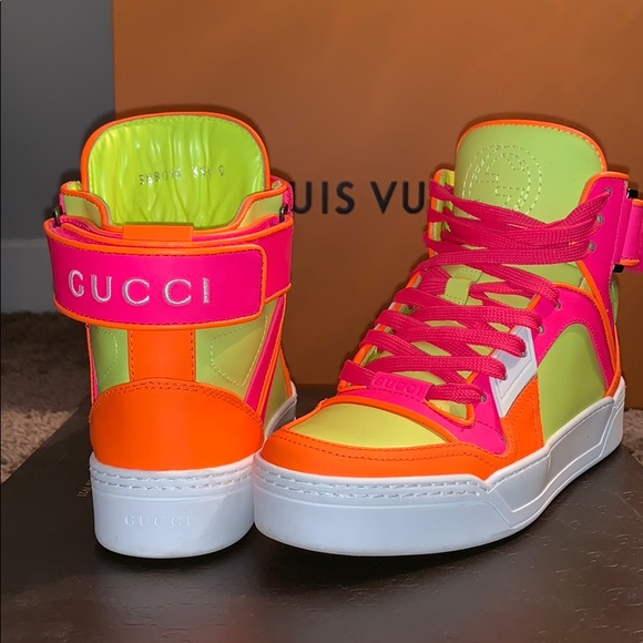 womens neon high top sneakers